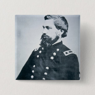 Oliver Otis Howard (foto) Vierkante Button 5,1 Cm