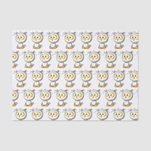 Oliver Owl Baby shower Tissue Gift Wrap Tissuepapier (Voorkant)