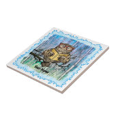 Oliver Owl Reads tile Tegeltje (Zijkant)