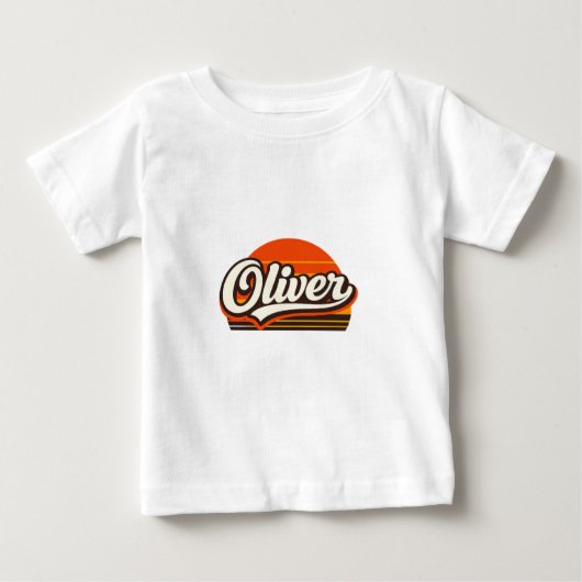 Oliver Retro Zonsondergang Persoonlijke Naam Ontwe (Voorkant)