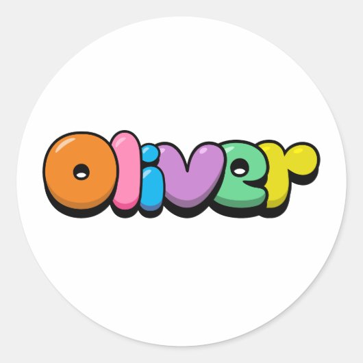 Oliver Ronde Sticker (Voorkant)