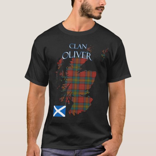 Oliver Scottish Clan Tartan Schotland T-shirt (Voorkant)