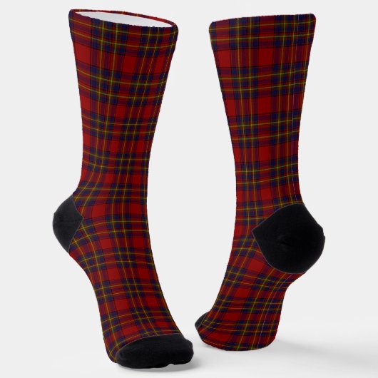Oliver tartan red yellow blue plaid sokken (Gebogen)