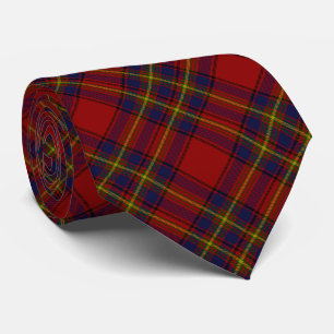 Oliver tartan red yellow blue plaid stropdas