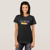 Oliver terug naar school naam Monogram leraar Kind T-shirt (Voorkant volledig)