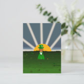 Oliver The Otter and Field of Shamrocks Throw Pill Briefkaart (Staand voorkant)