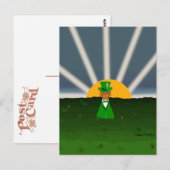 Oliver The Otter and Field of Shamrocks Throw Pill Briefkaart (Voorkant / Achterkant)