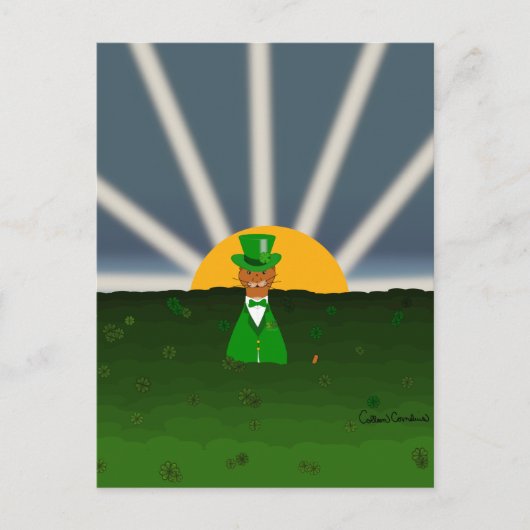 Oliver The Otter and Field of Shamrocks Throw Pill Briefkaart (Voorkant)