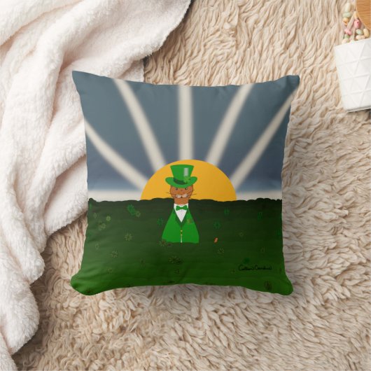 Oliver The Otter and Field of Shamrocks Throw Pill Kussen (Deken)