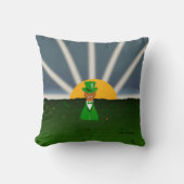 Oliver The Otter and Field of Shamrocks Throw Pill Kussen (Voorkant)