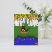 Oliver The Otter bij de rivier de Wolf Lake in het Briefkaart (Staand voorkant)