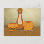 Oliver The Otter Carves a Pumpkin Briefkaart (Voorkant)