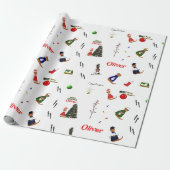 Oliver The Otter Christmas Random Pattern Cadeaupapier (Uitgerold)