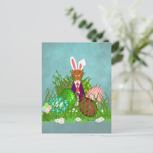 Oliver The Otter en de Great Easter Egg Briefkaart (Staand voorkant)