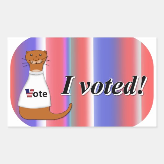 "Oliver The Otter I Voted Sticker" on Background Rechthoekige Sticker (Voorkant)
