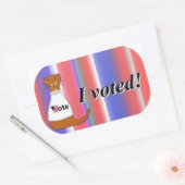 "Oliver The Otter I Voted Sticker" on Background Rechthoekige Sticker (Envelop)