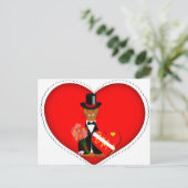 Oliver The Otter in Heart - Valentijnsdag Cerami Briefkaart (Staand voorkant)
