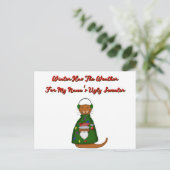 Oliver The Otter in Nana's Ugly Sweater met woorde Briefkaart (Staand voorkant)