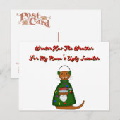 Oliver The Otter in Nana's Ugly Sweater met woorde Briefkaart (Voorkant / Achterkant)