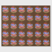 Oliver The Otter is 6 Years Old. Happy Birthday Cadeaupapier (Vlak)