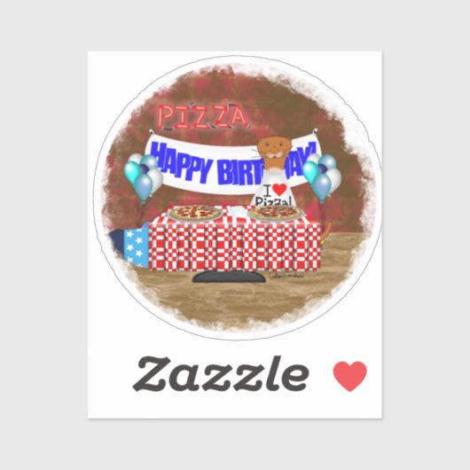 Oliver The Otter is 6 Years Old. Happy Birthday Sticker (Vel)