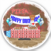 Oliver The Otter is 6 Years Old. Happy Birthday Sticker (Voorkant)