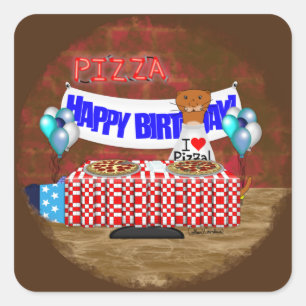 Oliver The Otter is 6 Years Old. Happy Birthday Vierkante Sticker
