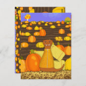 Oliver The Otter kiest een pompoen Briefkaart (Voorkant / Achterkant)