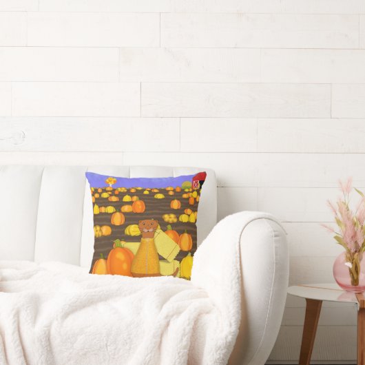 Oliver The Otter kiest een pompoen Kussen (Bank)