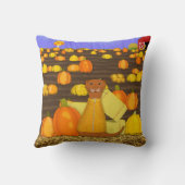 Oliver The Otter kiest een pompoen Kussen (Achterkant)