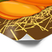 Oliver The Otter kiest een pompoen Perfect Poster (Hoek)