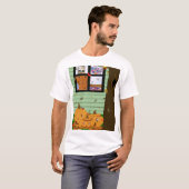 Oliver The Otter kijkt naar Jack-o-Lantern T-shirt (Voorkant volledig)