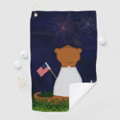 Oliver the Otter kijkt vuurwerk Golfhanddoek (Insitu)