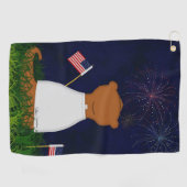 Oliver the Otter kijkt vuurwerk Golfhanddoek (Horizontaal)