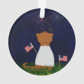 Oliver the Otter kijkt vuurwerk Ornament (achterkant)