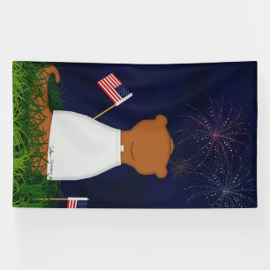 Oliver the Otter kijkt vuurwerk Spandoek