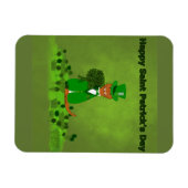 Oliver The Otter Picking Shamrocks Magneet (Horizontaal)