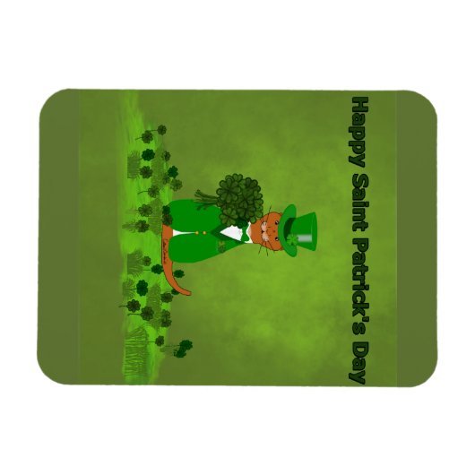 Oliver The Otter Picking Shamrocks Magneet (Horizontaal)