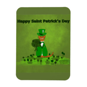 Oliver The Otter Picking Shamrocks Magneet