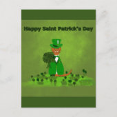 Oliver The Otter Picking Shamrocks - Saint Patrick Briefkaart (Voorkant)