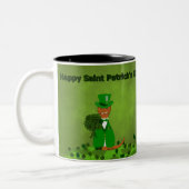 Oliver The Otter Picking Shamrocks - Saint Patrick Tweekleurige Koffiemok (Links)