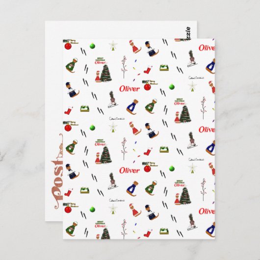 Oliver The Otter Random Pattern Briefkaart (Voorkant / Achterkant)
