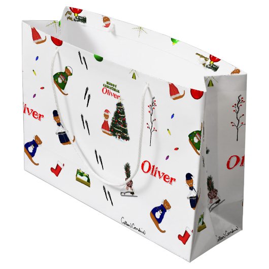 Oliver The Otter Random Pattern Groot Cadeauzakje (Achterkant Gekanteld)