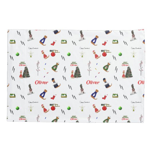 Oliver The Otter Random Pattern Kussensloop (Achterkant)