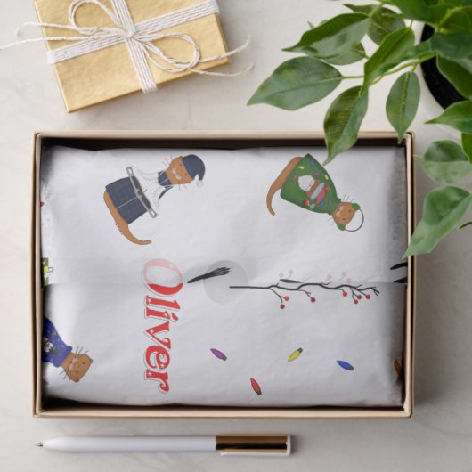 Oliver The Otter Random Pattern Tissuepapier (Geschenk)