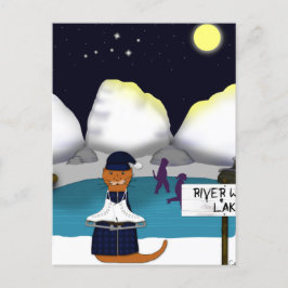 Oliver The Otter Schaatsen aan de rivier Briefkaart