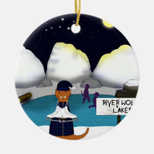 Oliver The Otter Schaatsen op het Ornament van de  (Voorkant)