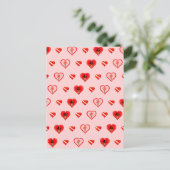 Oliver The Otter Valentijnsdag Pattern Briefkaart (Staand voorkant)