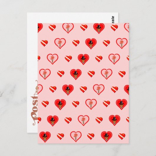 Oliver The Otter Valentijnsdag Pattern Briefkaart (Voorkant / Achterkant)