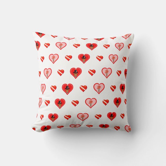 Oliver The Otter Valentijnsdag Pattern Kussen (Voorkant)